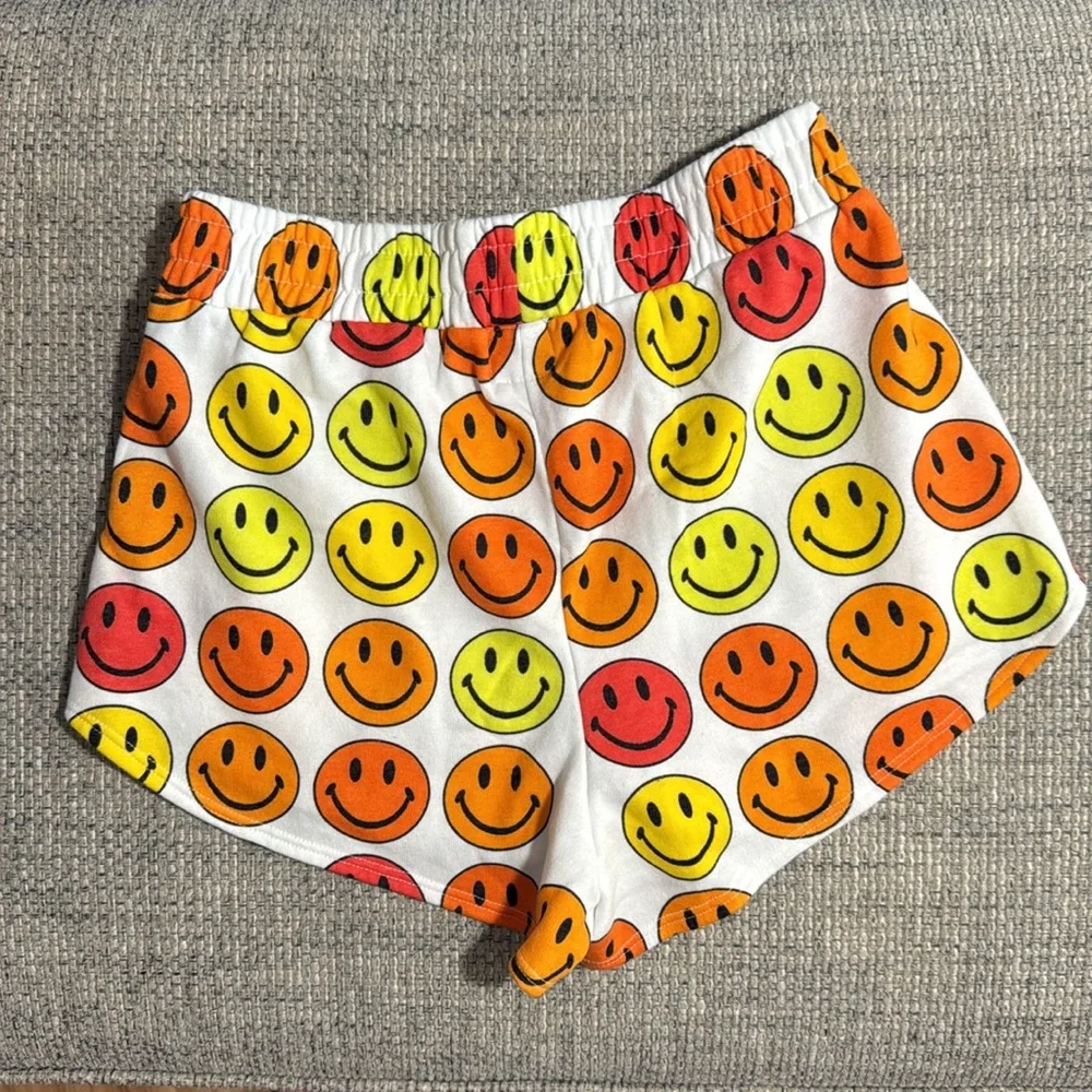 Aviator Nation Smiley Face Repeat‎ Set Shorts//Sleeveless Hoodie Size Medium - Picture 7 of 9